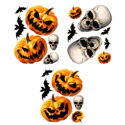 Pegatinas Electroestáticas Calabazas Ventana 40cm 3ud | Ducaval | Env