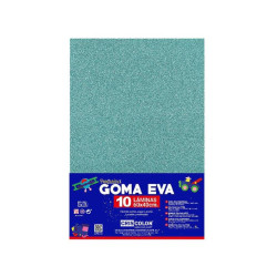 Goma eva 40x60cm purpurina turquesa | Ducaval | Envíos 24/48 horas