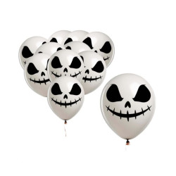 Bolsa 10 globos blancos fantasma 30cm | Ducaval | Envías 24/48 horas 