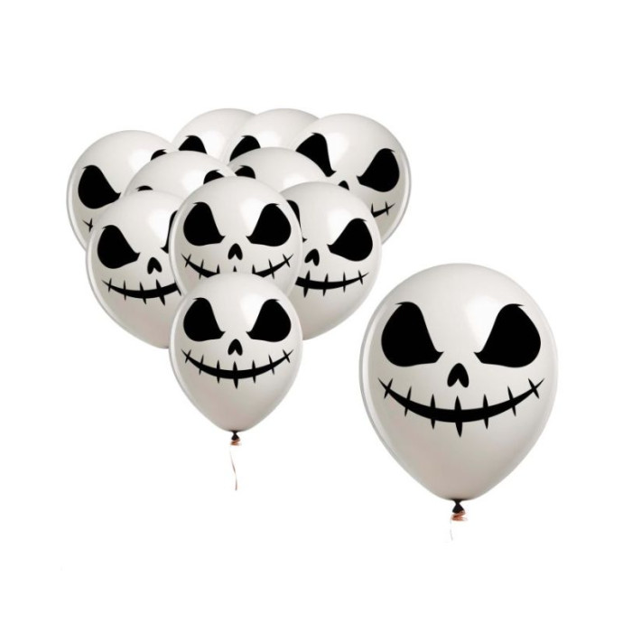 Bolsa 10 globos blancos fantasma 30cm | Ducaval | Envías 24/48 horas 