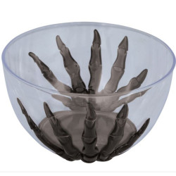 Bol transparente mano esqueleto negra 6,5x13,5 cms| Ducaval | Envías 