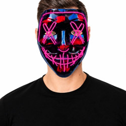 Máscara con Tubos LED Fucsia para Halloween | Ducaval | Envíos 24/48 