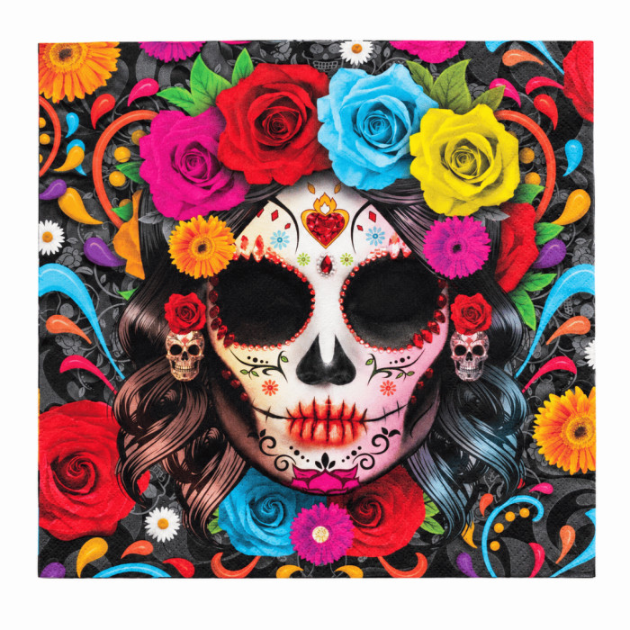 12 Servilletas Catrina 33x33cm | Ducaval | Envíos 24/48 horas