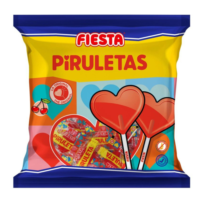 Bolsa piruleta corazón cereza 90g | Ducaval | Envías 24/48 horas 
