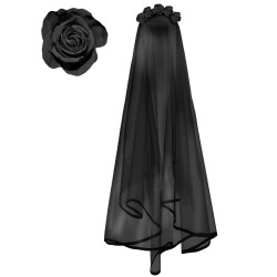 Diadema velo negro con flores negras | Ducaval | Envías 24/48 horas 