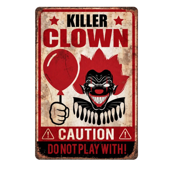 Cartel Killer Clown Payaso Asesino 24x36cm | Ducava | Envíos 24/48 ho