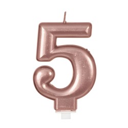 Vela color oro rosado nº5 | Ducaval | Envíos 24/48 horas