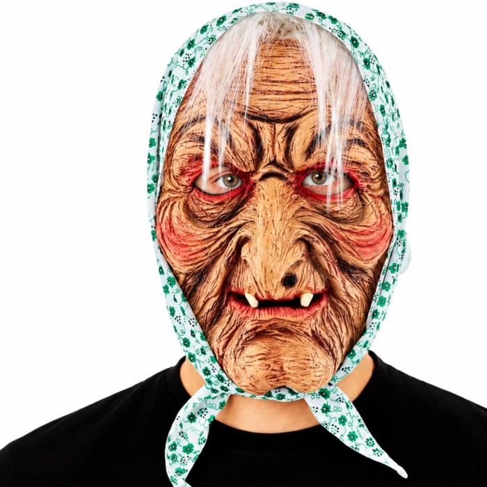 Máscara de Látex Bruja Vieja con Pañuelo para Halloween | Ducaval | E
