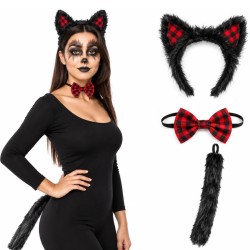 Conjunto de Lobo 3 Piezas con Orejas, Pajarita y Cola  | Ducaval | En