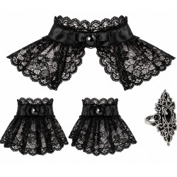 Set Gótico Vampiro 3 Piezas con Cuello, Puños y Anillo | Ducaval | En