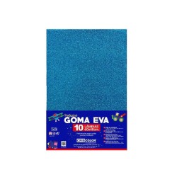 Goma eva 40x60cm purpurina turquesa | Ducaval | Envíos 24/48 horas