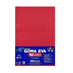 Goma eva 40x60cm purpurina turquesa | Ducaval | Envíos 24/48 horas