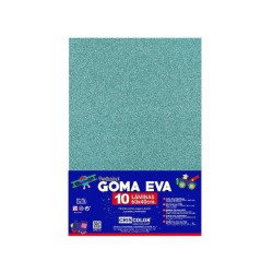 Goma eva 40x60cm purpurina turquesa | Ducaval | Envíos 24/48 horas