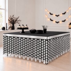 Faldón Metalizado De Mesa Con Calaveras 400x70cm| Ducaval | Envíos 24
