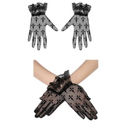 Guantes calado cruz negro 22 cm | Ducaval | Envías 24/48 horas 