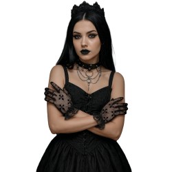 Guantes calado cruz negro 22 cm | Ducaval | Envías 24/48 horas 