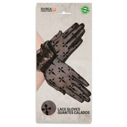 Guantes calado cruz negro 22 cm | Ducaval | Envías 24/48 horas 