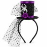 Diadema con Mini Sombrero y Velo Negro 23 x 12 cm | Ducaval | Envías 