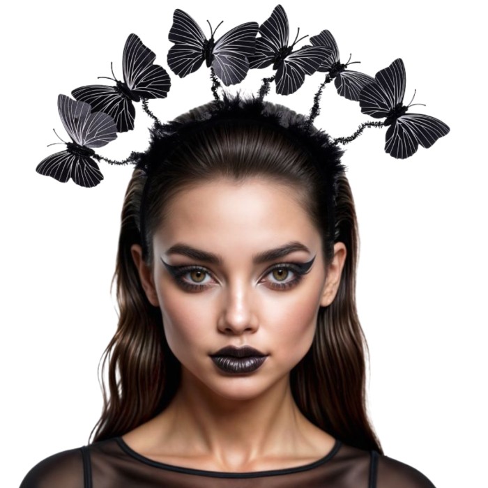 Diadema de Mariposas Negras con Plumas para Disfraz | Ducaval | Envía
