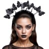 Diadema de Mariposas Negras con Plumas para Disfraz | Ducaval | Envía