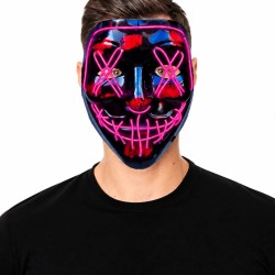 Máscara con Tubos LED Fucsia para Halloween | Ducaval | Envíos 24/48 