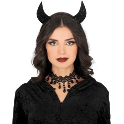 Diadema cuernos negro brillo | Ducaval | Envías 24/48 horas 