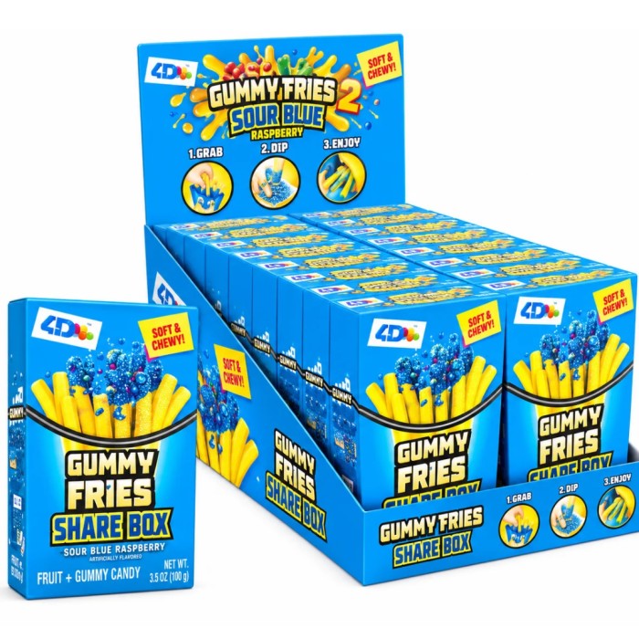 Gummy Fries Shake Box Azul 70 g – 12 Unidades | Ducaval | Envías 24/4
