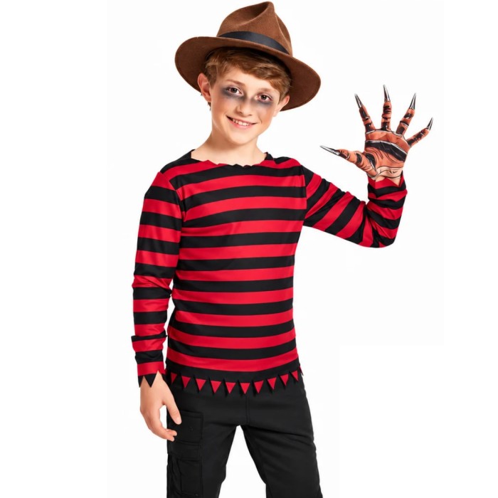 Camiseta Freddy Infantil Roja y Negra para Halloween | Ducaval | Enví