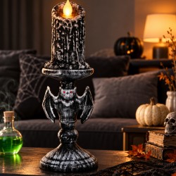 Candelabro Murciélago con Luz 26 cm para Halloween | Ducaval | Envías