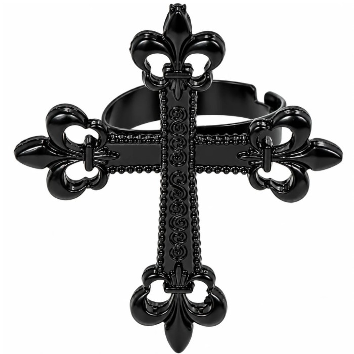 Anillo Cruz Gótica Negro para Halloween y Disfraces | Ducaval | Envía