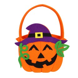 Cesta Calabaza Halloween Fieltro 17x20 Cm  | Ducaval | Envíos 24/48 h