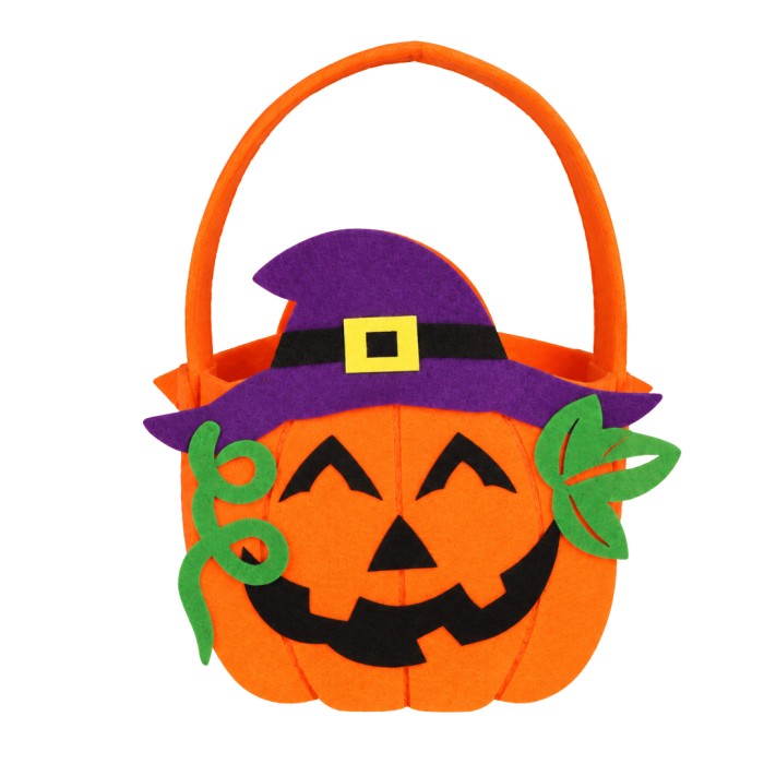 Cesta Calabaza Halloween Fieltro 17x20 Cm  | Ducaval | Envíos 24/48 h