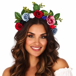 Diadema de Flores con Hojas – Corona Floral para Disfraz | Ducaval | 
