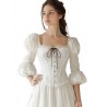 Corset epoca con encaje blanco  | Ducaval | Envías 24/48 horas 