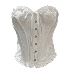 Corset epoca con encaje blanco  | Ducaval | Envías 24/48 horas 