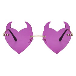Gafas De Corazón Lila Con Cuernos | Ducaval | Envíos 24/48 horas 