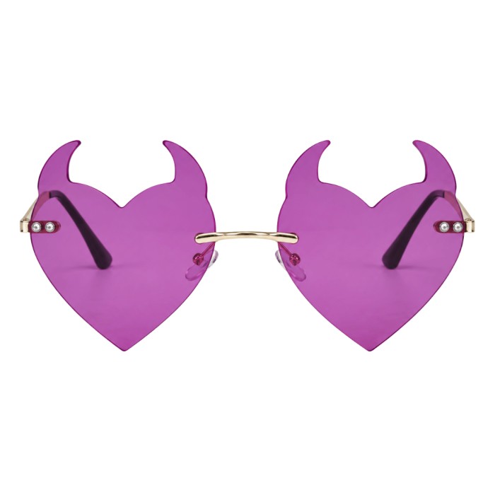Gafas De Corazón Lila Con Cuernos | Ducaval | Envíos 24/48 horas 