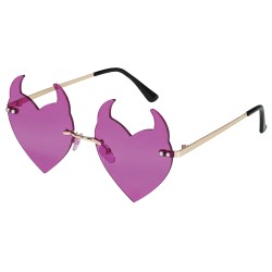 Gafas De Corazón Lila Con Cuernos | Ducaval | Envíos 24/48 horas 