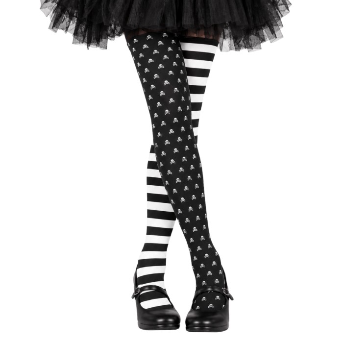 Pantys Gothic Girl Con Calaveras Y Rayas | Ducaval | Envíos 24/48 hor
