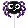 Globo Foil Mini Araña Negra y Morada 23 cm Halloween  | Ducaval | Env