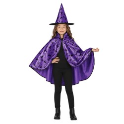 Set De Bruja Lila Infantil Con Capa Y Sombrero | Ducaval | Envíos 24/