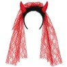 Diadema De Diablo Con Velo Rojo | Ducaval | Envíos 24/48 horas 