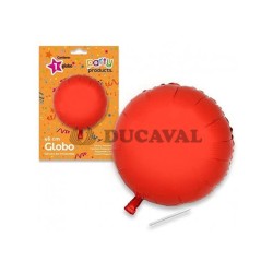 Globo circular rojo poliamida tubito 49x46cm