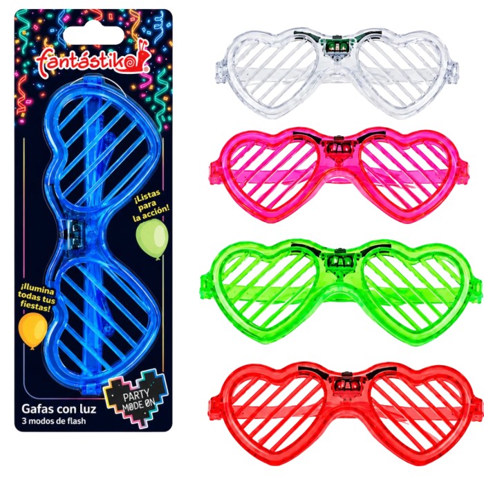 Gafas LED de Corazón con Luz para Fiestas – 1 Unidad
