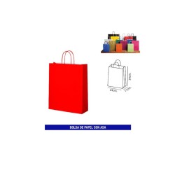 Bolsa papel c/ asa 32x40 rojo. Ducaval envios 24/48 horas