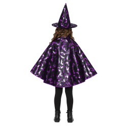 Set De Bruja Negro Y Lila Infantil Con Capa Y Sombrero | Ducaval | En