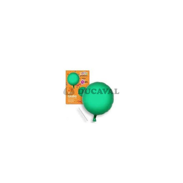 Globo circular verde poliamida tubito 49x46cm