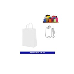Bolsas papel c/ asa 24x34 blanco | Ducaval | Envíos 24/48 horas