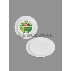Plato cartón blanco biodegradable 23cm s/10
