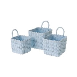 Cesta de papel trenzado azul 20X20X18cm | Ducaval | Envíos 24/48h